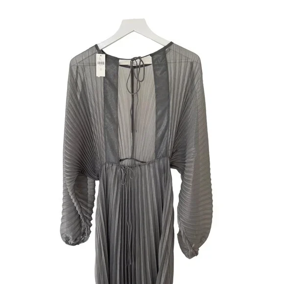 Anthropologie Sheer Pleated Kaftan Dress - Picture 7 of 7